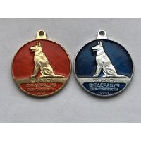 Собачий жетон ОКД  I и II ст. Федерация служебного собаководства ДОСААФ СССР цена за 1 знак