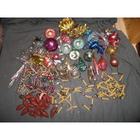 Новогодние,ёлочные игрушки из СССР 20 шт.,дождики,бусы и др.С рубля.