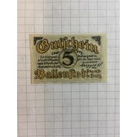 5 пфеннингов (нотгельды) г. Германия.