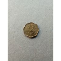 Британский Цейлон 2 цента 1955 г. Без обращения!!!