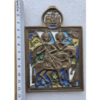 Меднолитая икон борис и глеб эмаль распродажа коллекции