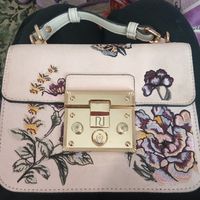 Сумочка розовая River Island Красивая Вышивка Мини Сумка