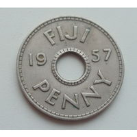 Фиджи 1 пенни 1957 год королева Елизавета II