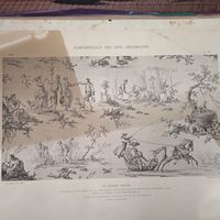 Гравюра. Paris. 44x31cm. 19-20век.   РАСПРОДАЖА КОЛЛЕКЦИИ.