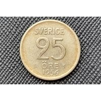 25 эре 1956 Швеция! Серебро 2,32 грамм 400 пробы 0,030 унции! ВОЗМОЖЕН ОБМЕН!