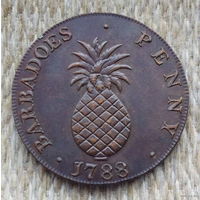 Барбадос 1 пенни 1788 года. Ананас. Вождь. Предложи свою цену или обмен!