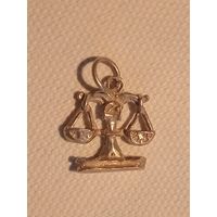 Кулон знак зодиака Весы  вес - 0,91г