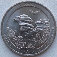 США 25 центов (квотер) 2016 г. P. Национальный лес Шони