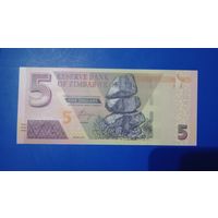Зимбабве 5 долларов 2019