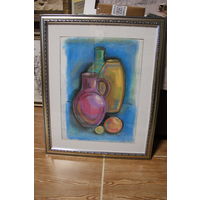 Н.ПЕТРОВАЧ, БУМАГА, ПАСТЕЛЬ, КАРАНДАШ (?), смешанная техника, РАЗМЕРЫ  40Х50 ПО РАМЕ, оформлена в раму, паспарту