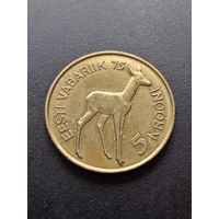 Эстония 5 крон 1993 г. -  75 лет Эстонской республике