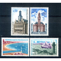 Франция - 1967г. - ландшафты, архитектура, туризм - 4 марки - полная серия, MH [Mi 1591-1594]. #2-Fr-53-A-1