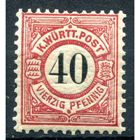 Королевство Вюртемберг - 1900г. - 40 Pf - 1 марка - MH [Mi 62]. #1-Wu-1-A-1