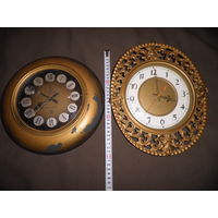 Часы настенные Янтарь символика Олимпиада-80 и Янтарь Кварц времён СССР.С рубля.