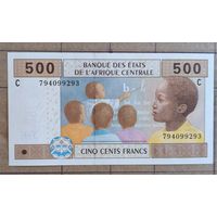 Банк Центральной Африки 500 франков 2002 г., литера "С" -- Чад. P:206С