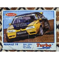 Вкладыш Turbo (Турбо) Sport (серия 1-70, Спорт, Blue), номер 40, Renault 19. Возможен небольшой торг.