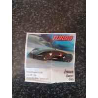 Вкладыш от жевательной резинки turbo xtreme.