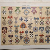 Deutsche Orden.Литография Германия. Гравюра 19в.  30x24см. РАСПРОДАЖА КОЛЛЕКЦИИ.