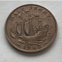 Великобритания пол-пенни 1942 Георг VI