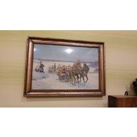 Картина живопись, акварель, довоенная Польша, автор, с рубля