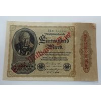 1000 марок 1922 г. Отпечаток один миллиард марок. Германия.