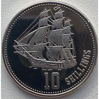 Сомалиленд 10 шиллингов 2019 г. Корабль. Парусник