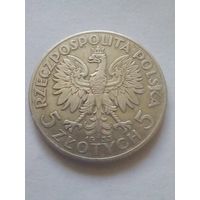 Польша 5 злотых 1933 г.с знаком МД,хорошая.