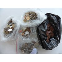 На УДАЧУ. СТАРТ с 24 коп!!! - 24 монеты - АМЕРИКА, ЕВРОПА, АЗИЯ. Из мешка. (Возможны повторы).