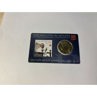 Лот 2/7 Коллекционый 0.5 евро с маркой. Ватикан. Unc. с рубля без мц