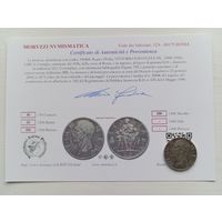 Италия 5 ЛИР 1936 г. Виктор Эммануил III серебро/ нечастая+сертификат