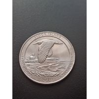 США 25 центов 2018 г. D - Национальные парки - остров Блок