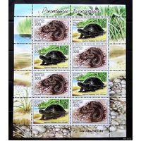 2003 Беларусь малый лист фауна рептилии  MNH**