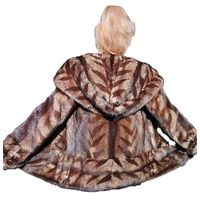 ШУБА НОРКОВАЯ С КАПЮШОНОМ "КОБРА". ТРАФАРЕТНЫЙ ОКРАС. Длина - 74 см.Р-р 46 - 48