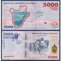 Бурунди, 5000 франков 2022 г., P-W58, UNC