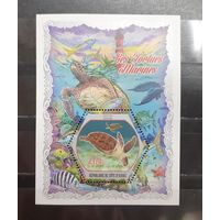 Кот-Д`Ивуар. 2018 год. Фауна. Рептилии. Черепахи (блок) (1110)