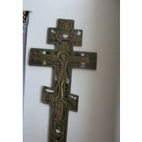 18 -19 век КРЕСТ РАСПЯТИЕ КИОТНЫЙ . 30 см . ЭМАЛИ . НАСТОЯЩИЙ!
