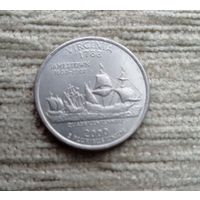 Werty71 США 1 квотер 25 центов 2000 Вирджиния Р Корабль
