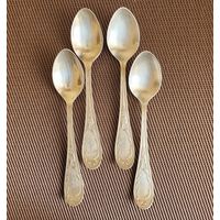 Чайные ложки старое "Пламя", мельхиор Кольчугино, 4 шт. одним лотом.