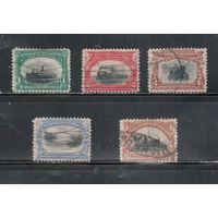 США-1901, (Скотт.294-299), гаш.   , Пан-Американская Выставка , Корабли, Паровоз