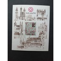 Польша 1982 Блок Mi.90 с маркой "Краков" (гашение с клеем) Mi.2843 каталог 1.50 евро