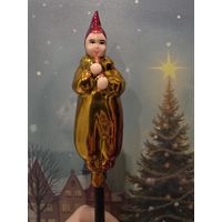 Елочная игрушка клоун с дудочкой