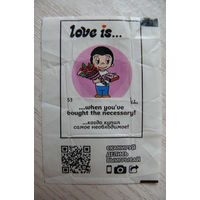 Вкладыш, жевательная конфета, Love is ... Любовь это ... (цена за 1 шт.) номер 53.