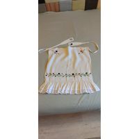 Традыцыйны фартух (передник, вышиванка) для навагрудскага/лідскага строю. Сучасная вышыўка тамбурным швом, рэканструкцыя па Раманюку.