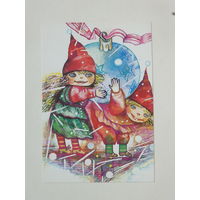 Раудсепп с новым годом  Петуха 1990   10х15  см