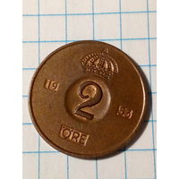 2 эре Швеция 1953 год