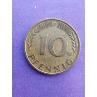 Германия ФРГ 10 пфеннигов 1950 D