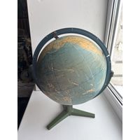 СТАРИННЫЙ СОВЕТСКИЙ ШКОЛЬНЫЙ ГЛОБУС С МЕРИДИАНОМ