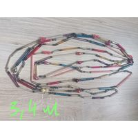 Бусы новогодние, для ёлки, стекло, 3.4м.