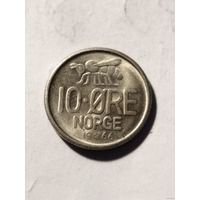 Монеты. Норвегия 10 эре 1966