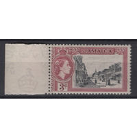 Ямайка 1955 **  300 лет с Британией, марка из серии с левым полем